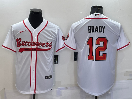 Men's Tampa Bay Buccaneers Tom Brady White Game Jersey Joint Edition