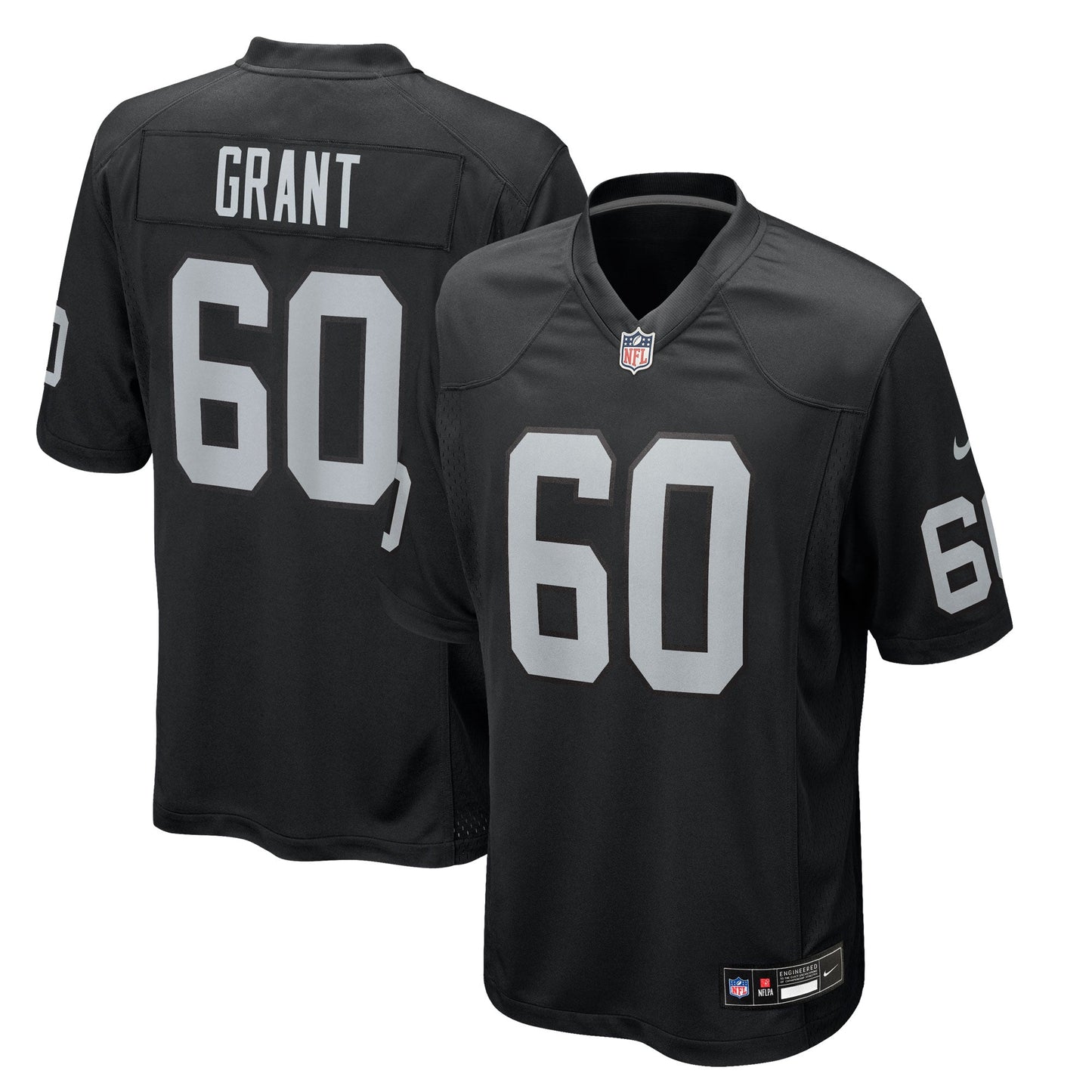 Las Vegas Raiders Charles Grant Black Team Game Jersey
