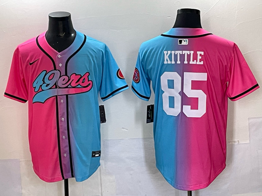 Men's San Francisco 49ers George Kittle Pink/Blue Game Jersey
