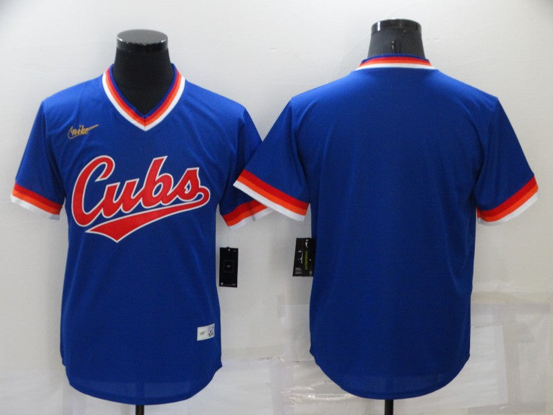 Men's Chicago Cubs1 Blue Blank Replica Jersey