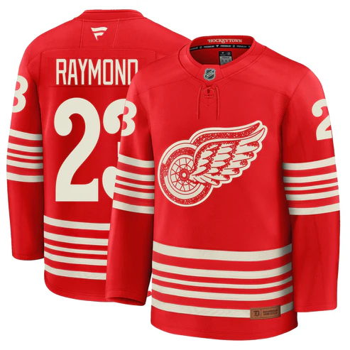 Lucas Raymond Detroit Red Wings Fanatics Centennial Jersey