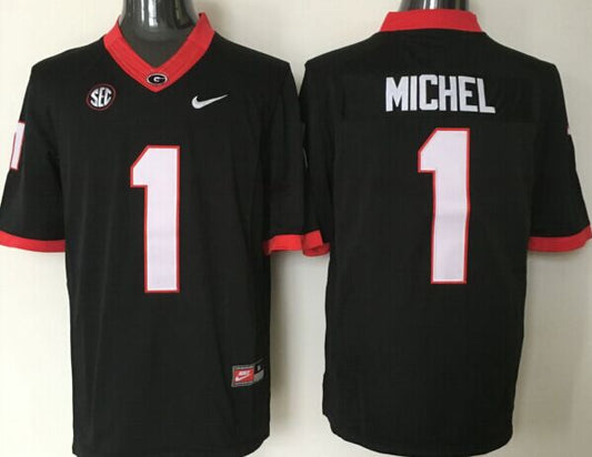 Men's Georgia Bulldogs Sony Michel Black Player Game Jersey