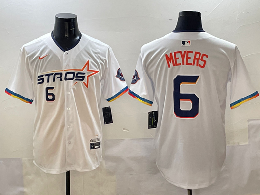 Men's Houston Astros Jake Meyers White 2025 City Connect Limited Player Jersey
