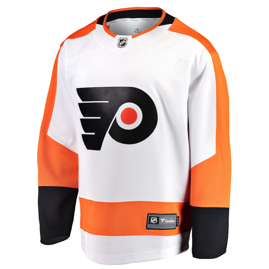 Custom Men's Philadelphia Flyers Fanatics White Breakaway Away Jersey