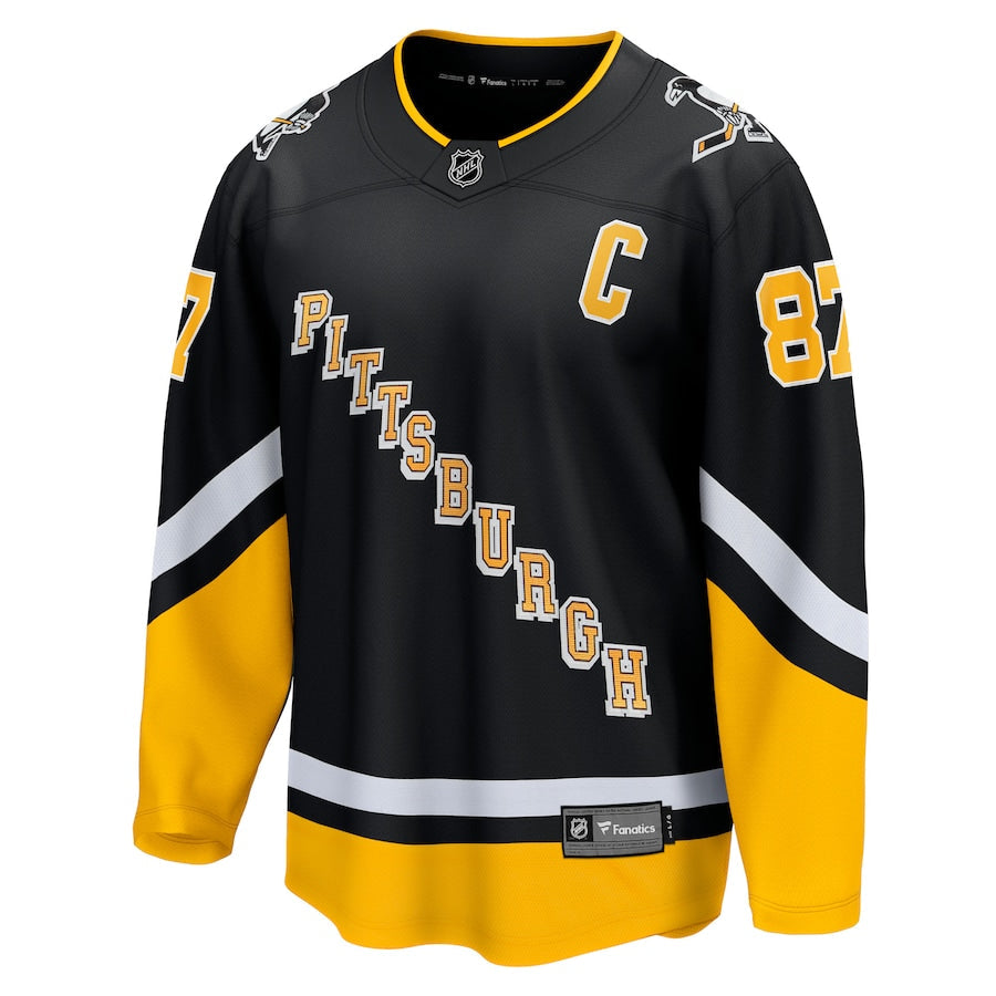 Men's Pittsburgh Penguins Sidney Crosby Fanatics Black 2021/22 Alternate Premier Breakaway Jersey