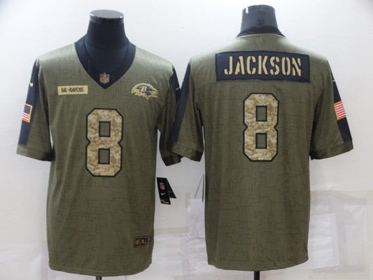 Men's Baltimore Ravens Lamar Jackson Brown Game Player Jersey
