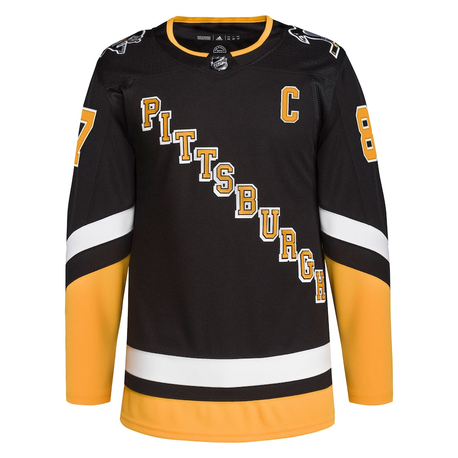Men's Pittsburgh Penguins Sidney Crosby adidas Black Alternate PrimegreenJersey