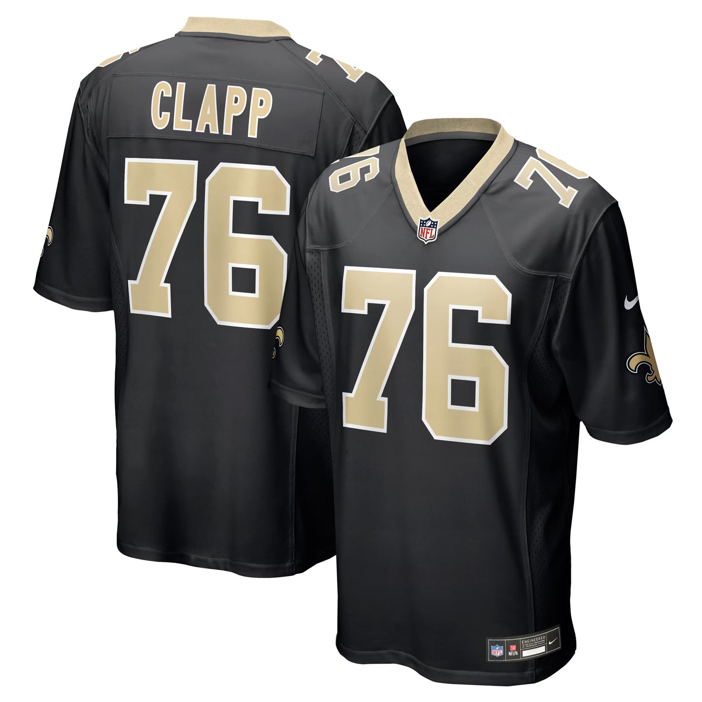 New Orleans Saints Will Clapp Black Team Game Jersey