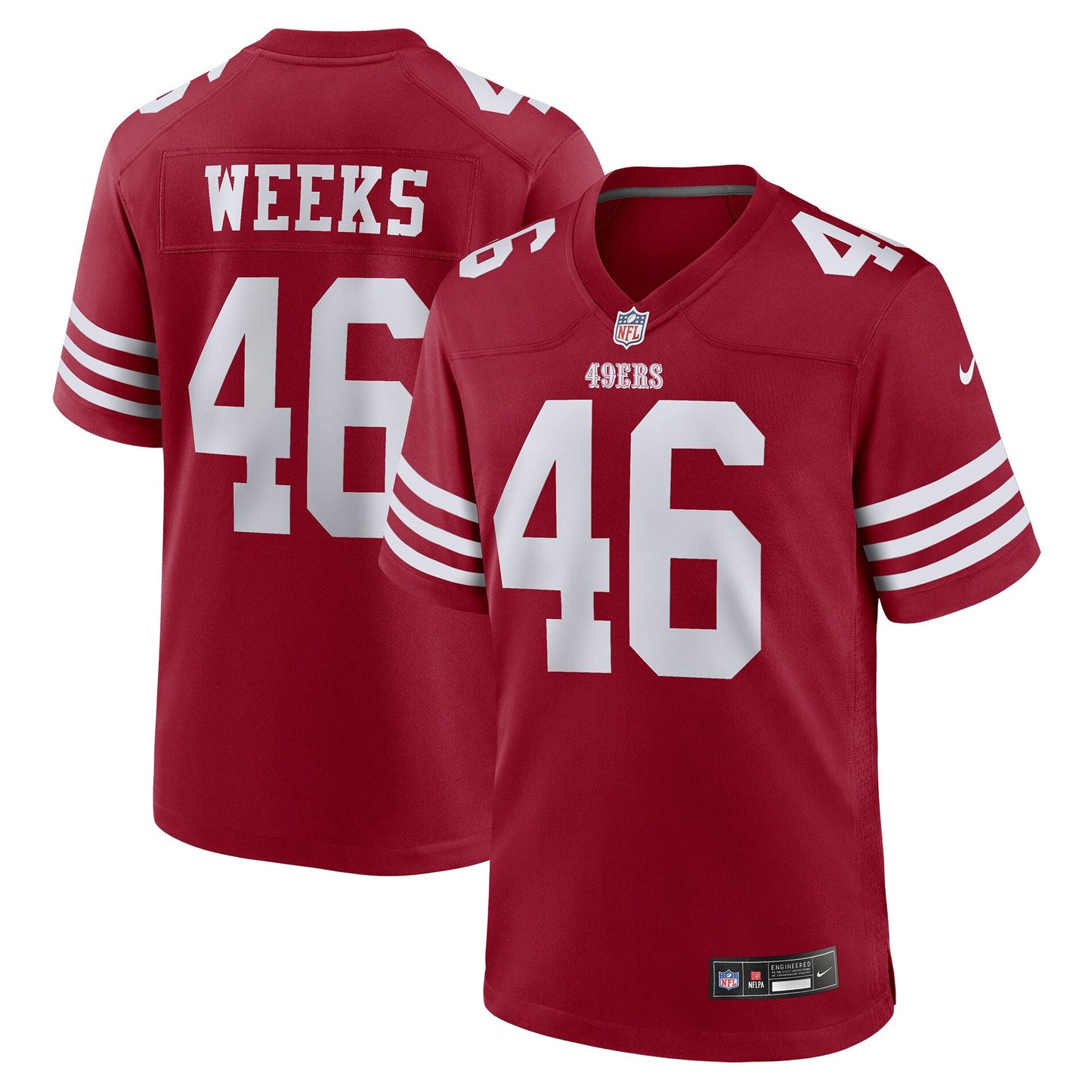 San Francisco 49ers Jon Weeks Scarlet Team Game Jersey