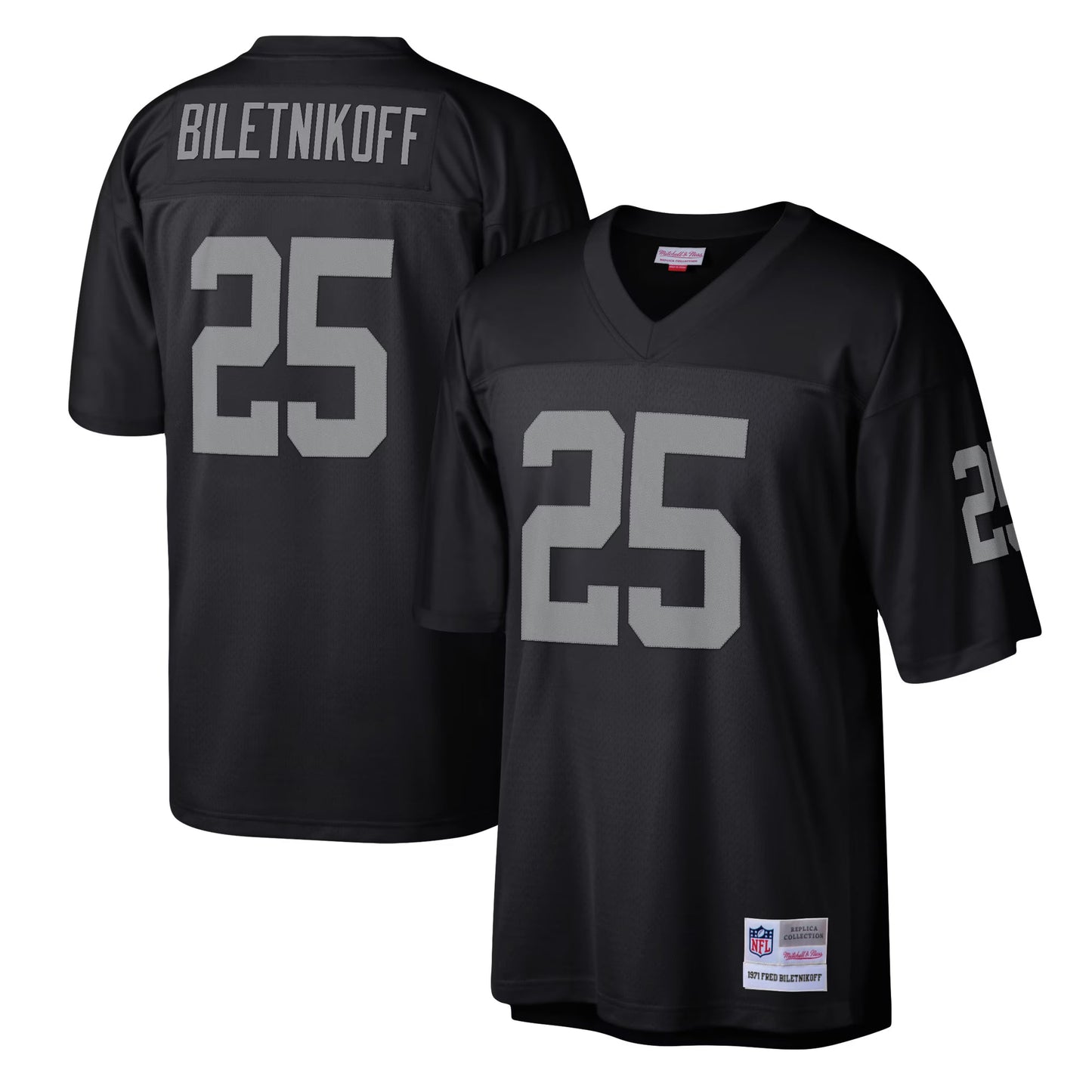 Las Vegas Raiders Fred Biletnikoff Mitchell & Ness Black Legacy Replica Jersey