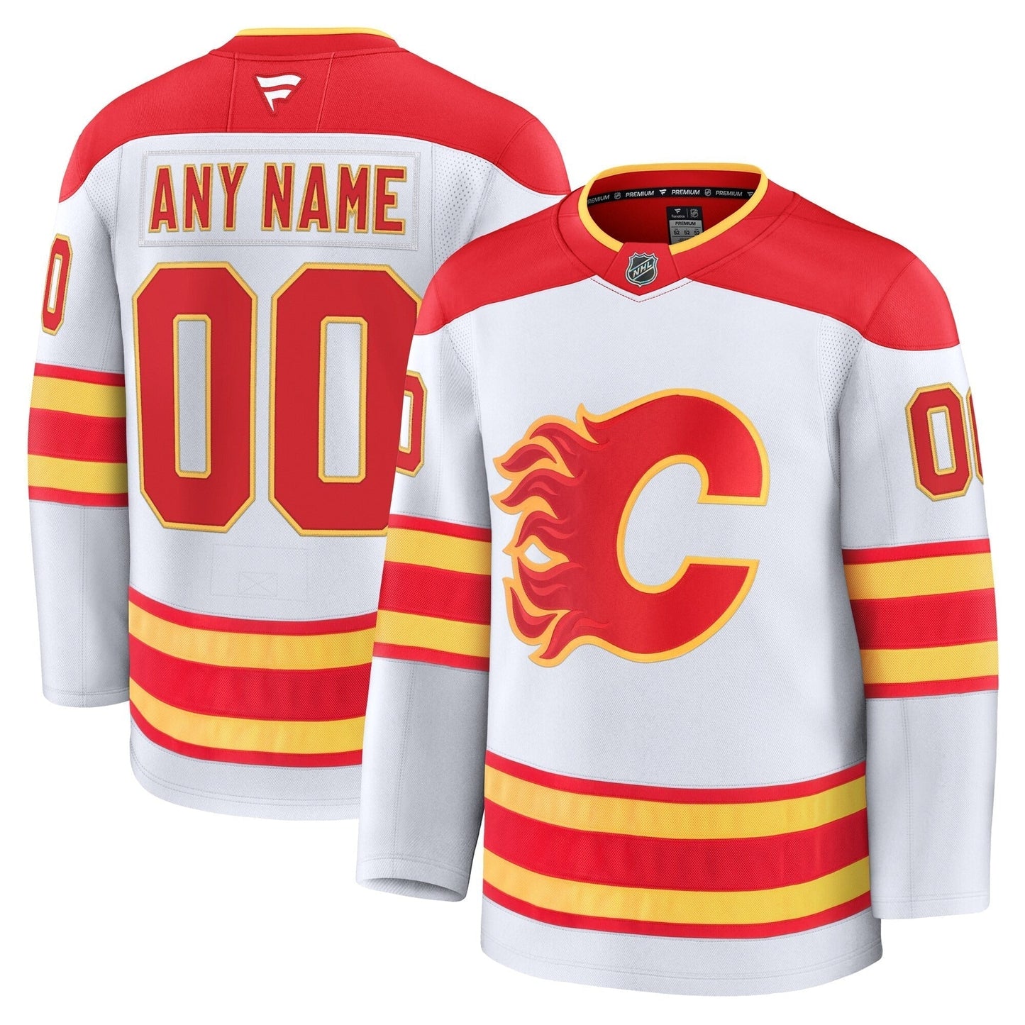 Calgary Flames Fanatics Away Premium Custom Jersey  White