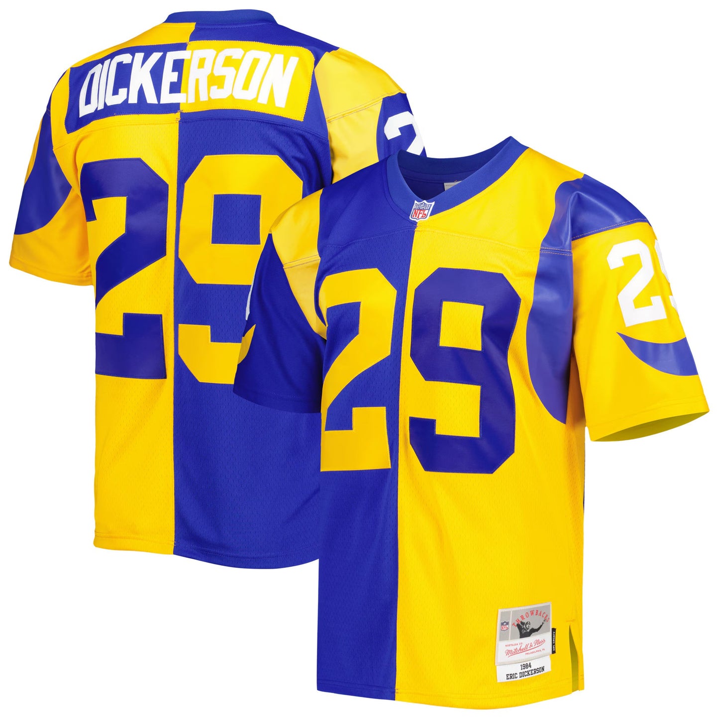 Los Angeles Rams Eric Dickerson Mitchell & Ness Royal/Gold 1984 Split Legacy Replica Jersey