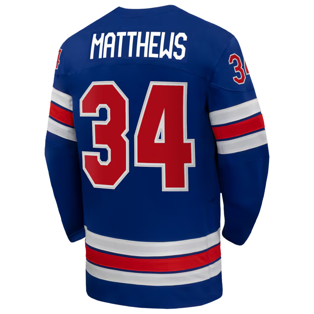Nike USA Hockey 2026 Home Supporter Edition Jersey  Auston Matthews #34  Royal Blue