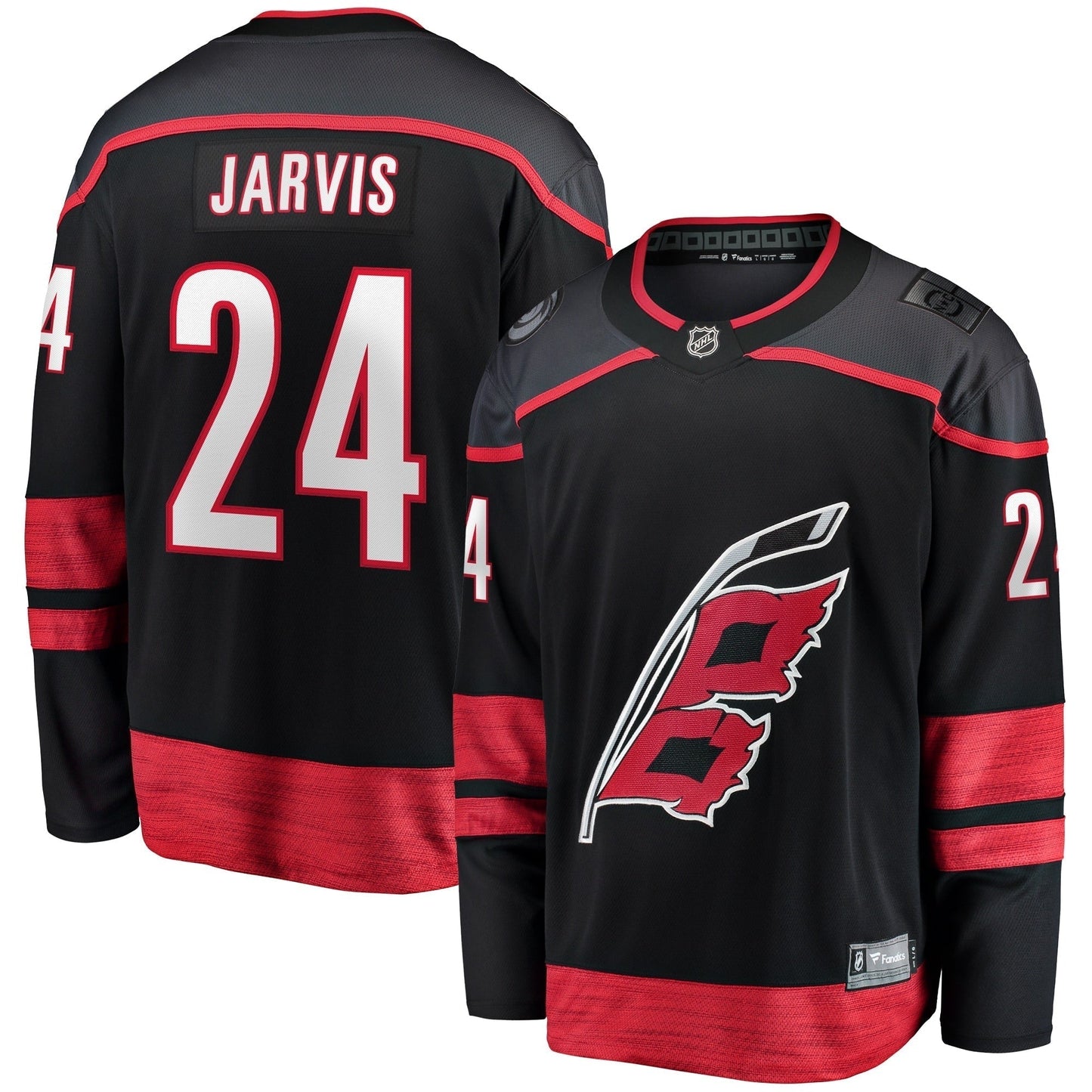 Seth Jarvis Carolina Hurricanes Fanatics Home Breakaway Jersey  Black "Warning Flag" Edition