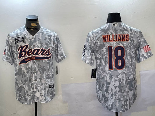 Men's Chicago Bears Caleb Williams Arctic Camo 2024 Salute to Service Player Jersey