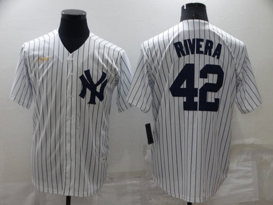 Men's New York Yankees Mariano Rivera White Stitched Jersey