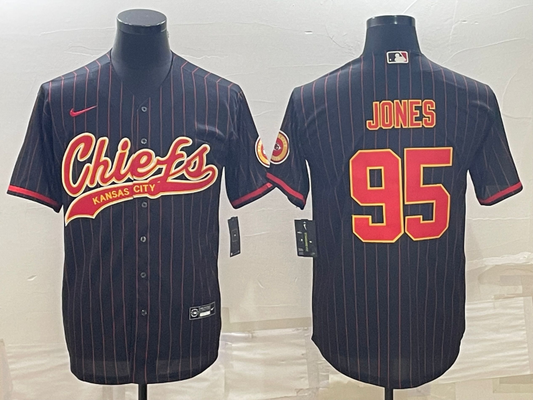 Men's Kansas City Chiefs Chris Jones Black Player Jersey Joint Edition