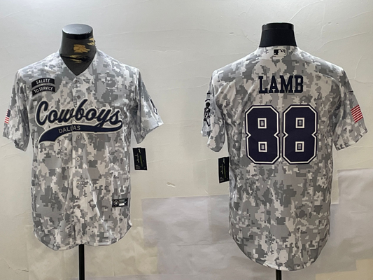 Men's Dallas Cowboys CeeDee Lamb Arctic Camo 2024 Salute to Service Player Jersey
