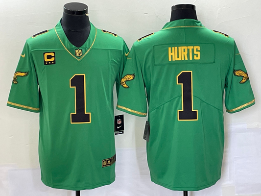 Men's Philadelphia Eagles Jalen Hurts Kelly Green Game Player Jersey