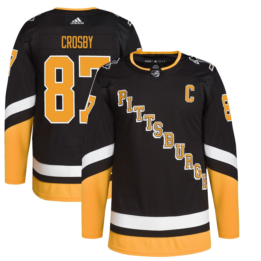 Men's Pittsburgh Penguins Sidney Crosby adidas Black Alternate PrimegreenJersey