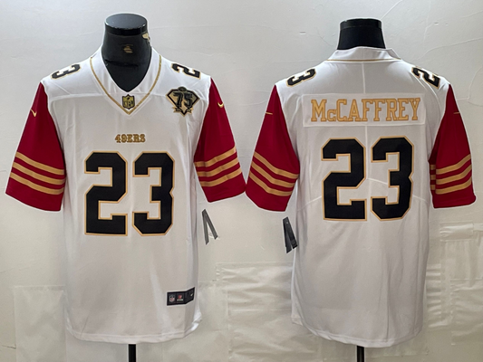 Men's San Francisco 49ers Christian McCaffrey White Player Game Jersey