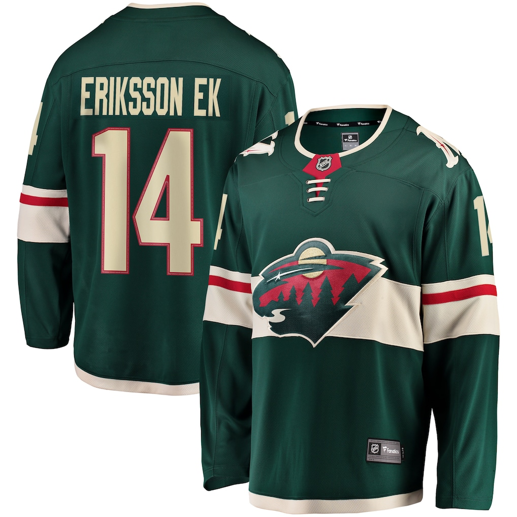 Men's Minnesota Wild Joel Eriksson Ek #14 Fanatics Green Breakaway Jersey