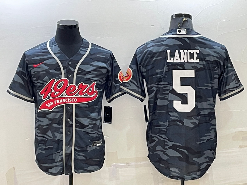 Men's San Francisco 49ers Trey Lance Grey Camouflage Player Jersey Joint Edition