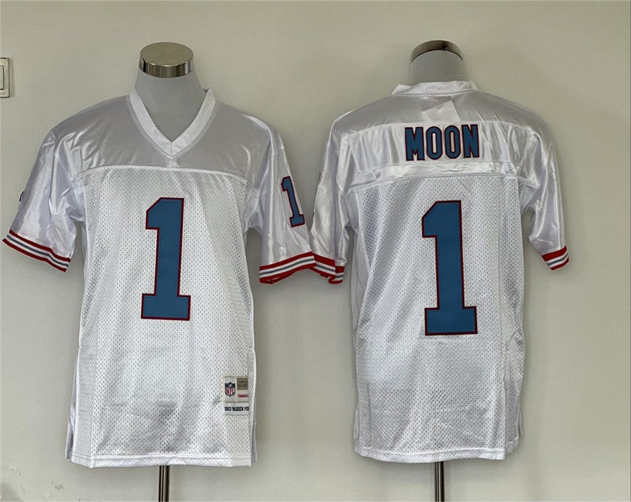 Men's Tennessee Oilers Warren Moon White Legacy Replica Jersey