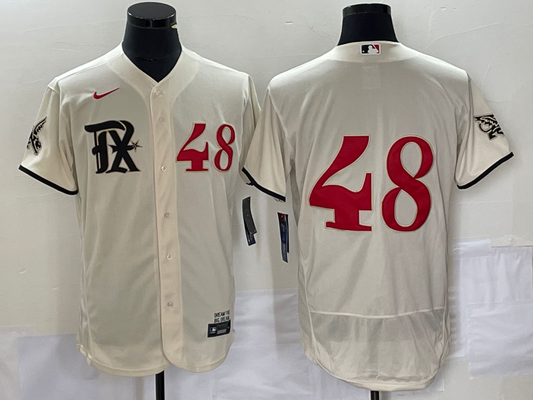 Men's Texas Rangers Jacob deGrom Cream 2023 City Connect Replica Player Jersey