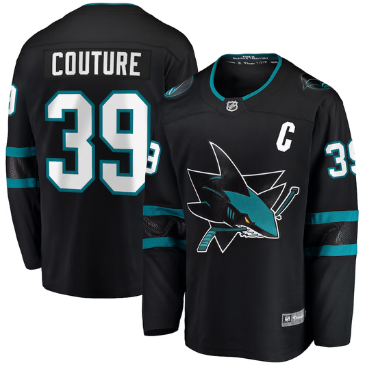 Men's San Jose Sharks Logan Couture Fanatics Black Alternate Breakaway Jersey