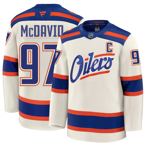 Connor McDavid Detroit Edmonton Oilers Centennial Fanatics 100th Anniversary Jersey
