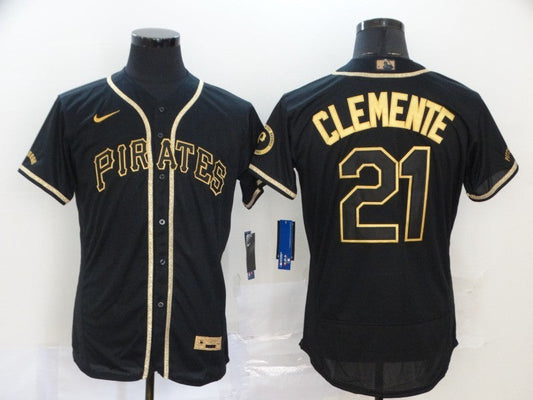 Men's Pittsburgh Pirates Roberto Clemente Black Stitched Jersey