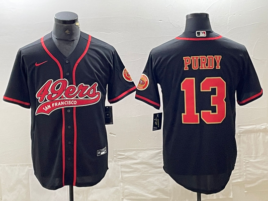 Men's San Francisco 49ers Brock Purdy Black Fashion Jersey Joint Edition