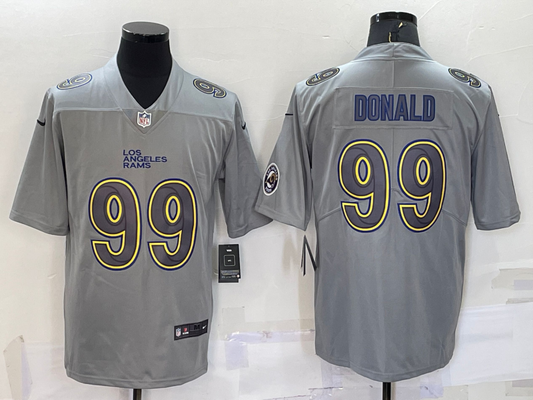 Men's Los Angeles Rams Aaron Donald Gray Atmosphere Fashion Game Jersey