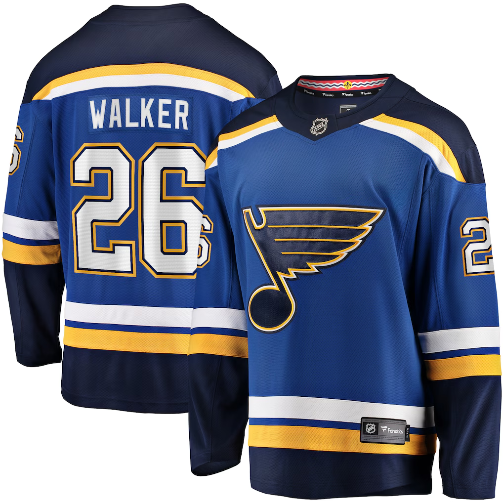 Men's St. Louis Blues Nathan Walker Fanatics Blue Home Breakaway Player Jersey