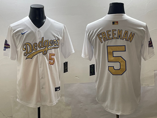 Men's Los Angeles Dodgers Freddie Freeman White 2025 Gold Collection Limited Jersey