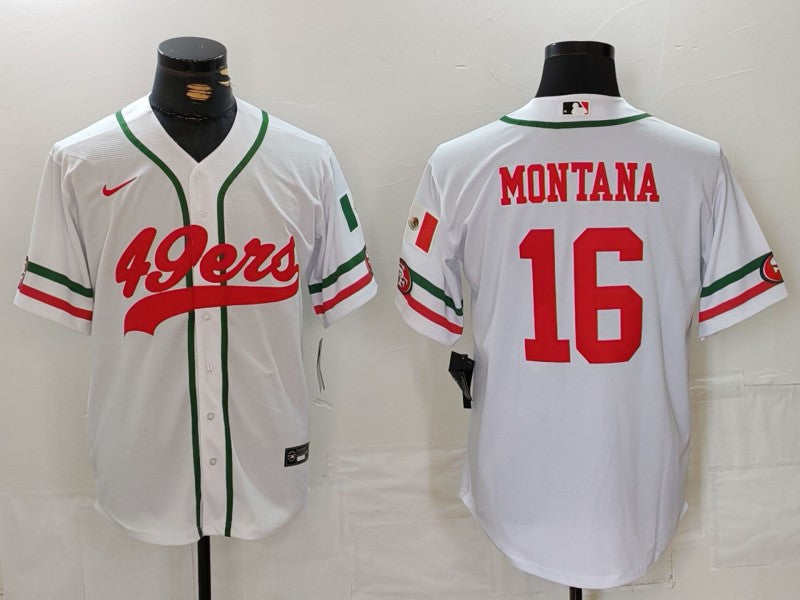 Men's San Francisco 49ers Joe Montana White Replica Player Jersey