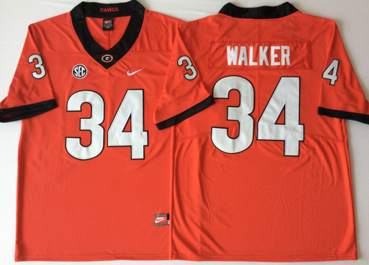 Men's Georgia Bulldogs Herschel Walker Red Player Game Jersey