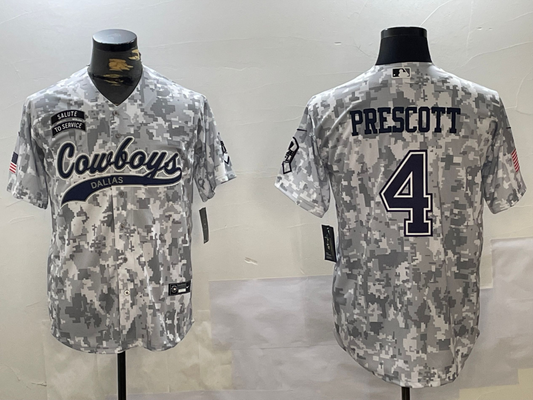 Men's Dallas Cowboys Dak Prescott Arctic Camo 2024 Salute to Service Player Jersey