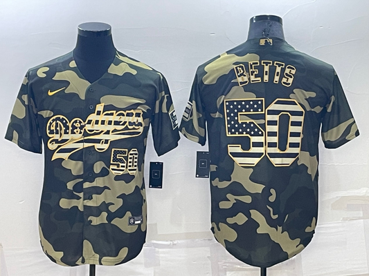 Men's Los Angeles Dodgers Mookie Betts Camouflage Replica Baseball Jersey