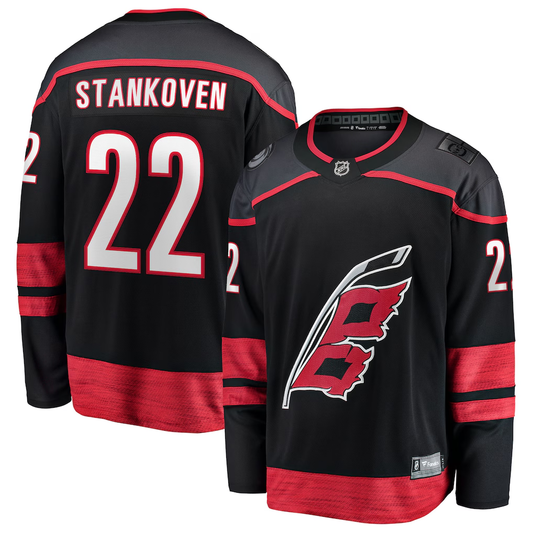 Men's Carolina Hurricanes Logan Stankoven Fanatics Black Home Breakaway Player Jersey