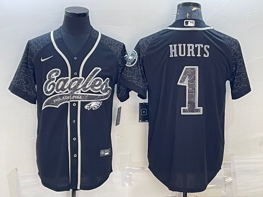 Men's Philadelphia Eagles Jalen Hurts Black RFLCTV Limited Jersey Joint Edition