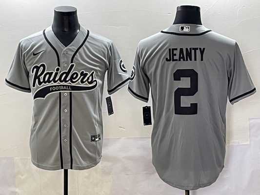 Men's Las Vegas Raiders Ashton Jeanty Gray Player Jersey