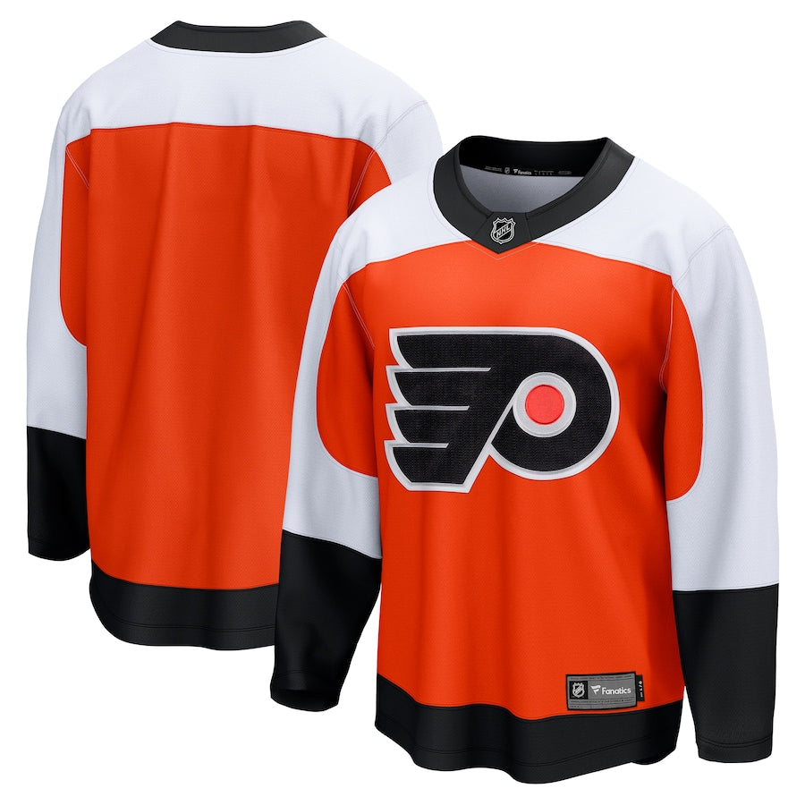 Custom Men's Philadelphia Flyers Fanatics Burnt Orange Home Premier Breakaway Jersey