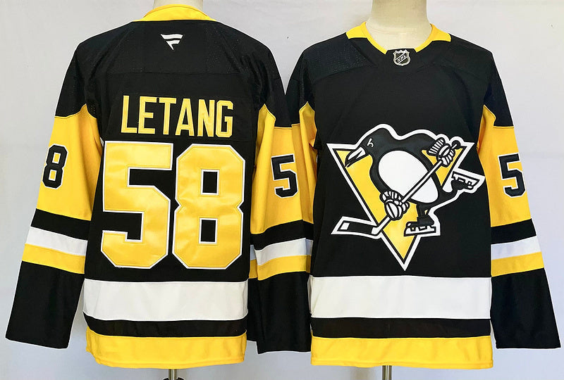 Men's Pittsburgh Penguins Kris Letang Fanatics Black Home Breakaway Jersey