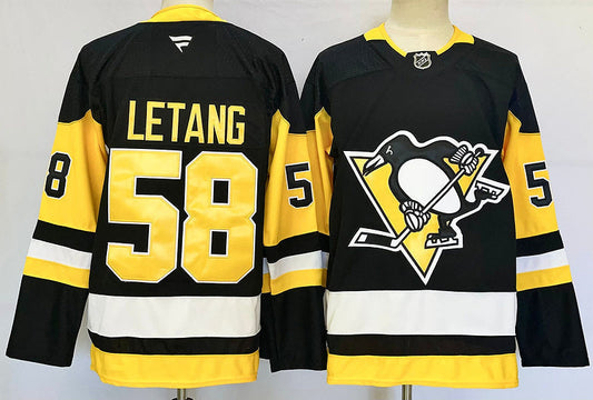 Men's Pittsburgh Penguins Kris Letang Fanatics Black Home Breakaway Jersey