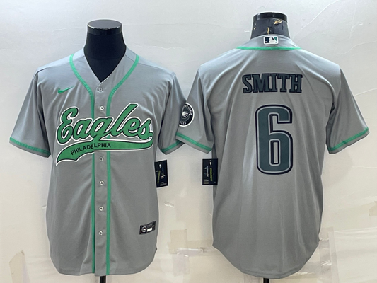 Men's Philadelphia Eagles DeVonta Smith Gray Game Jersey Joint Edition