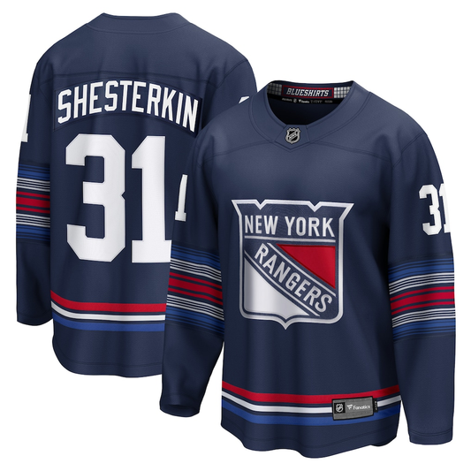 Men's New York Rangers Igor Shesterkin Fanatics Navy Breakaway Jersey