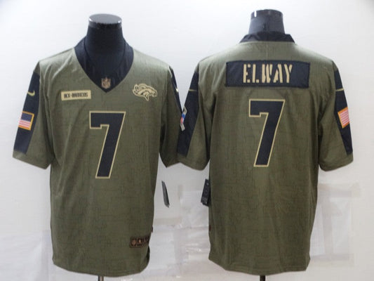 Men's Denver Broncos John Elway Brown Game Jersey