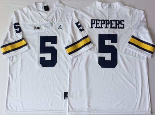 Men's Michigan Wolverines Jabrill Peppers White Alumni Player Game Jersey